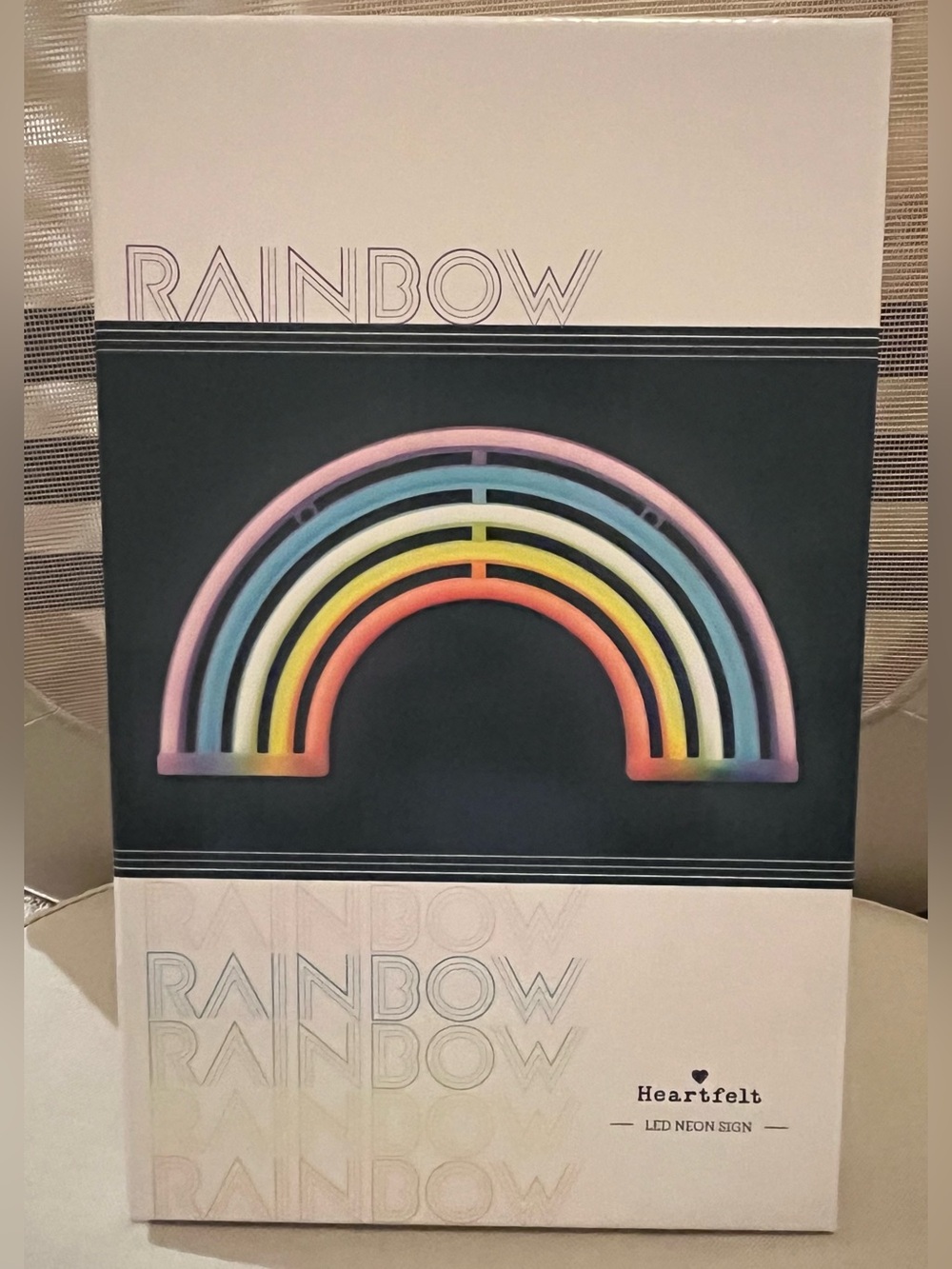 Heartfelt LED Rainbow Neon Sign - Pastel Rainbow Colors NEW in Box